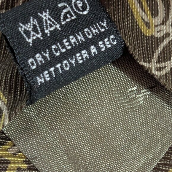 Emporio Armani Men’s Brown Necktie with repeated EA print, Made in Italy - Picture 8 of 9